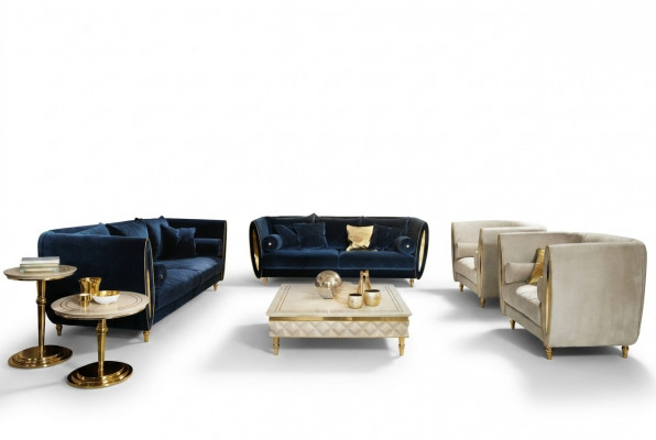 Sofagarnitur Canapé Canapé 3 + 3 Wunnzëmmer Designer Barock Miwwelen Klassesch