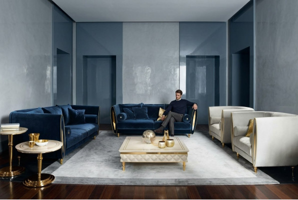 Sofagarnitur Sofa Canapé 3 Sëtz (ouni 2+1) Designer Miwwelen Klassesch