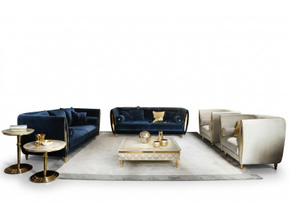 Sofagarnitur Sofa Canapé 3 Sëtz (ouni 2+1) Designer Miwwelen Klassesch