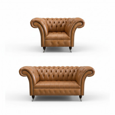 2+1 Sofa Garnitur Chesterfield Textil Stoff Canapé Couchë Këssen Set Garnituren