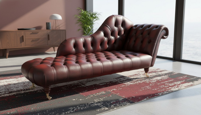 Lounge Club Chesterfield Sofa Léng 2 Sëtzer Polstersëtzer Chaiselonguen Lieder