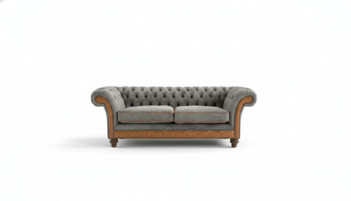 XXL Canapé 3-sëtz Couch Chesterfield Polster Sëtz Garnitur Lieder Textil Neien Gro