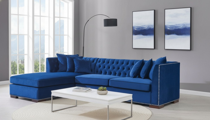 Chesterfield Bloen Designer Canapé Eck-Sofa Canapé Garnitur Textil Stoff Sofas