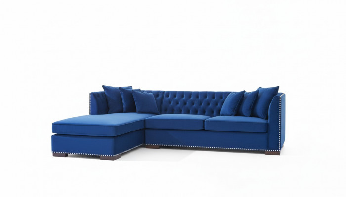 Chesterfield Bloen Designer Canapé Eck-Sofa Canapé Garnitur Textil Stoff Sofas