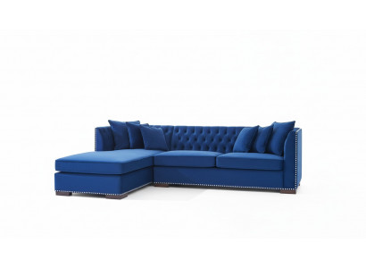 Chesterfield Bloen Designer Canapé Eck-Sofa Canapé Garnitur Textil Stoff Sofas