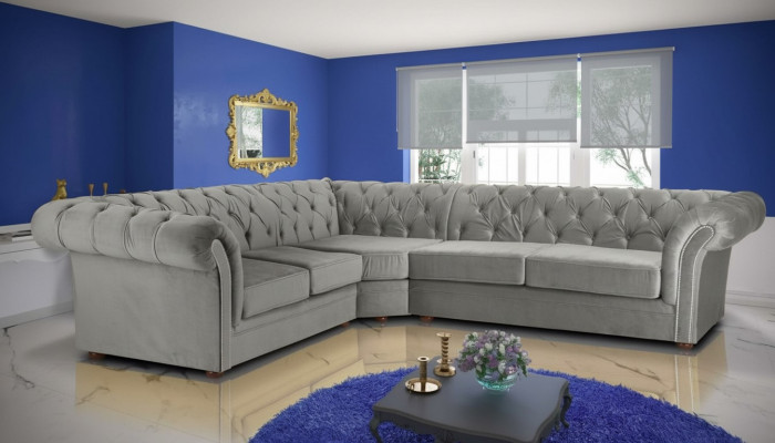 245 x 308 cm Canapé Polster Chesterfield Sofa Moos séier iberrascht Moossaarbescht Couchen Sofasen Garnitur