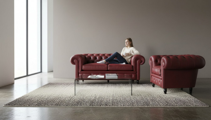 Chesterfield Canapé Polster 2+1 Sëtzer Polstermöbel Sofagarnitur Canapéë Sofaen