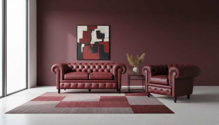 Chesterfield Canapé Polster 2+1 Sëtzer Polstermöbel Sofagarnitur Canapéë Sofaen