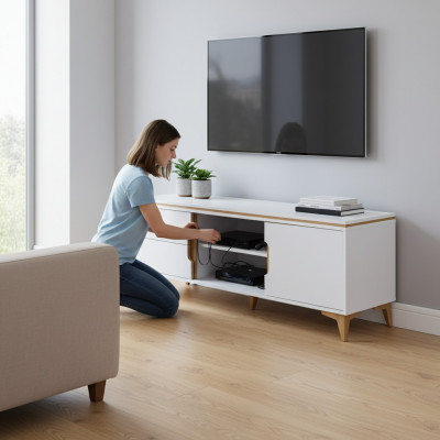 TV Lowboard TV Dësch TV Schaf Modern Wunnzëmmer Kollektioun