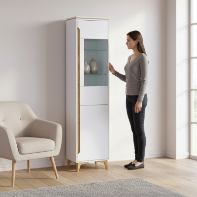 Vitrinn Vitrinn Anrichte Schaf Regal Modern Stil Wunnzëmmer Kollektioun Wäiss