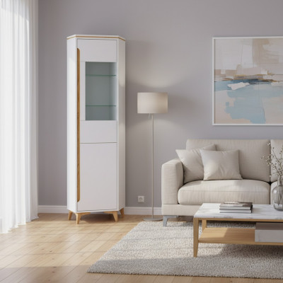 Vitrinn Vitrinn Anrichte Schaf Regal Modern Stil Wunnzëmmer Kollektioun Wäiss