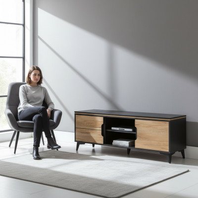 TV-Nidderegscabinet Gappa TV-Dësch TV-Schaf Modern Wunnzëmmer Kollektioun Nëssbaum.