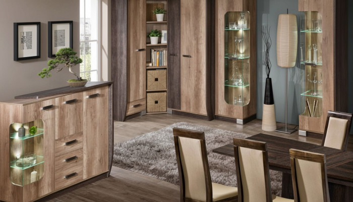 Héichschaf Glas Schaf Vitrinen Regal Wunnzëmmer Miwwelen Regaler Design Vitrine