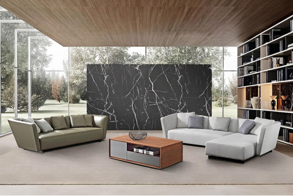 Ecksofa Sofa Canapé Eckgarnitur + Dräisëtzer 3er Canapé Sofas Canapéë Textil