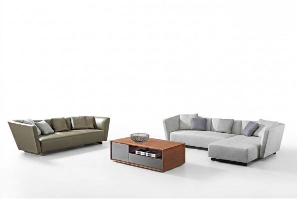 Ecksofa Sofa Canapé Eckgarnitur + Dräisëtzer 3er Canapé Sofas Canapéë Textil