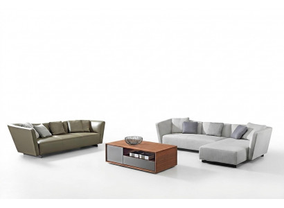 Ecksofa Sofa Canapé Eckgarnitur + Dräisëtzer 3er Canapé Sofas Canapéë Textil