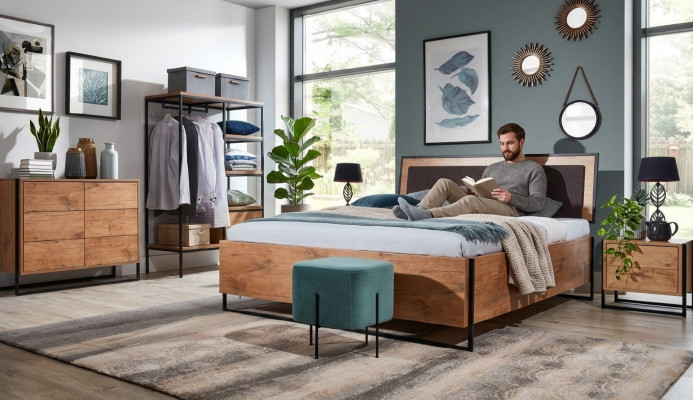 Holz Designer Bett Schlofzëmmer Better Textil Lieder Hotel Luxus Polster