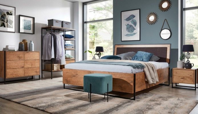 Holz Designer Bett Schlofzëmmer Better Textil Lieder Hotel Luxus Polster