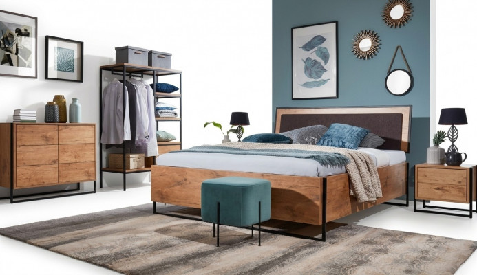 Holz Designer Bett Schlofzëmmer Better Textil Lieder Hotel Luxus Polster