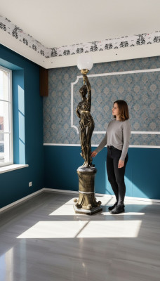 Designer XXL Grouss Statue Lampe Steeluucht Steelampe Steeluucht Luuchten Lampe 227cm