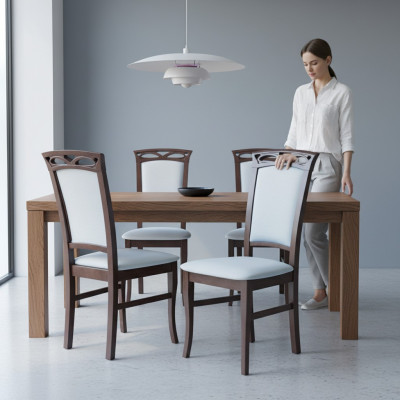 6x Designer Stull Set Iesszëmmer Lehn Polstersëtz Still Komplett Garnitur