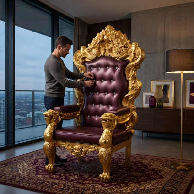 Trounssëtz Kinneks Polstersëtz Chesterfield Samt 1-Sëtzer Antik Stil Still