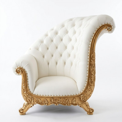 Troun Fauteuil Kinnekengepolstert Stull Chesterfield Samt 1-Sëtzer Antik Stil