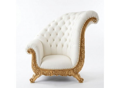 Troun Fauteuil Kinnekengepolstert Stull Chesterfield Samt 1-Sëtzer Antik Stil