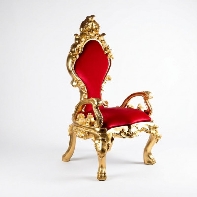 Troun Still Fauteuil Kinneklech Gepolstert Samett Chesterfield 1 Sëtz Antik Stil