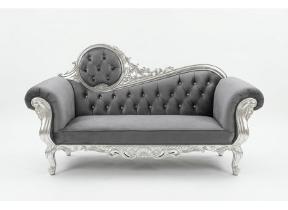 Thronsëtz Königlech Polster Chesterfield Samt 2-Sëtzer Antik Stil Still