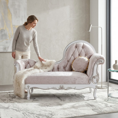 Chaiselongue Chesterfield Récamière antik Stil Édle Chaise Longue Sofa Léngt Nei