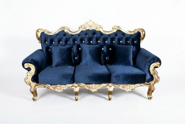 Thron Sofa Kinnekleche Polster Chesterfield Samt 3 Sëtzer Antik Stil Sofas Nei