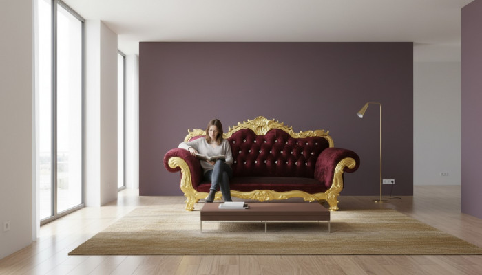 Troun Canapé Kinneken Chesterfield Velours 3-Sëtzer Antik Stil Canapéen Nei