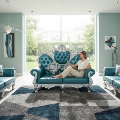 Troun Canapé Kinneks Polster Chesterfield Samt Zweesëtzer Antik Stil Canapéeën Neien