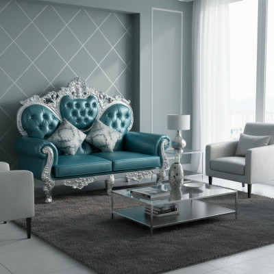 Troun Canapé Kinneks Polster Chesterfield Samt Zweesëtzer Antik Stil Canapéeën Neien
