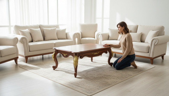 Barock Rokoko Extra Klasse Kaffisdësch Holz Dësch Niewent Dësch Sofa Couch