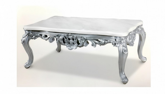 Barock Rokoko Couchtisch Holz Dësch Säit Tisch Sofa Couch Dëscher Marmor