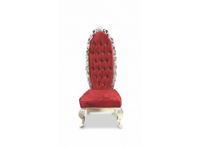 Rouden Troun Fauteuil Kinnekräichen Gepolsterten Sëtz Antik Stil Stull Chesterfield Design