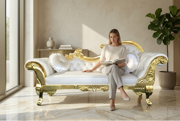 Édle Chesterfield Récamière antik Stil Chaise Longue Chaiselongue Sofa Liege Nei