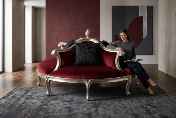 Ronnen Divan Polster Kanape Polster Chesterfield Samt 4 Sëtzer Antik Stil
