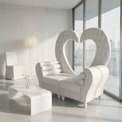 Sofa Kinnekengepolsterten Chesterfield Samt 2 Sëtzer Antik Stil Fotell Canapéen