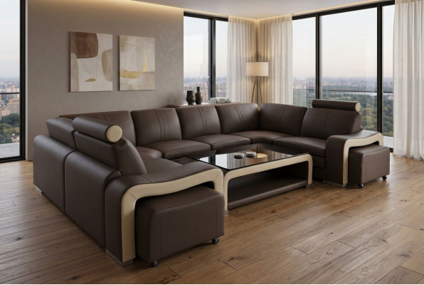 Lieder Ecksofa Couch Polster Garnitur Sëtz Wunn Landschaft Modern