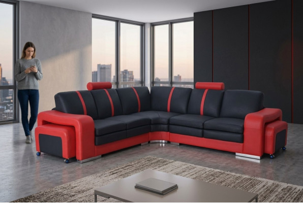 Ecksofa Couch Polster Ecksitz Lieder Garnitur Wohnlandschaft Beliicht L Form
