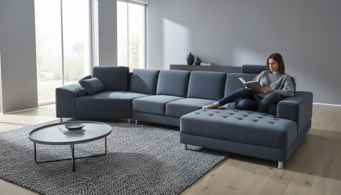 Design Eckcouch Polstersëtz Garnitur Landschaft Modern Miwwelen Sofae Couchen Nei
