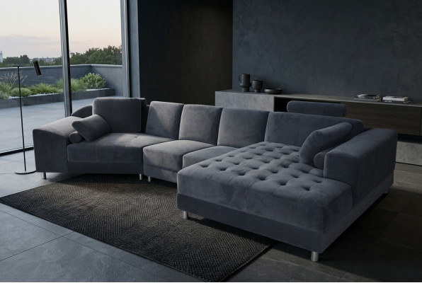 Design Eckcouch Polstersëtz Garnitur Landschaft Modern Miwwelen Sofae Couchen Nei