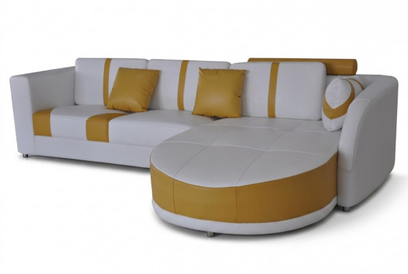 Lieder Eck Canapé Couch Polster Sëtz Wunn Modern Design Miwwelen Garnitur