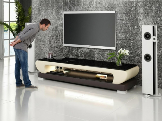 RTV TV Säitendësch LiederDësch Designer Glas Dësch Fernseh Schaf Nei Modern