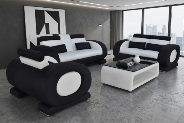 Sofa Couch Lieder Sëtz 3+2+1 Komplett Set Garnitur Designer Modern