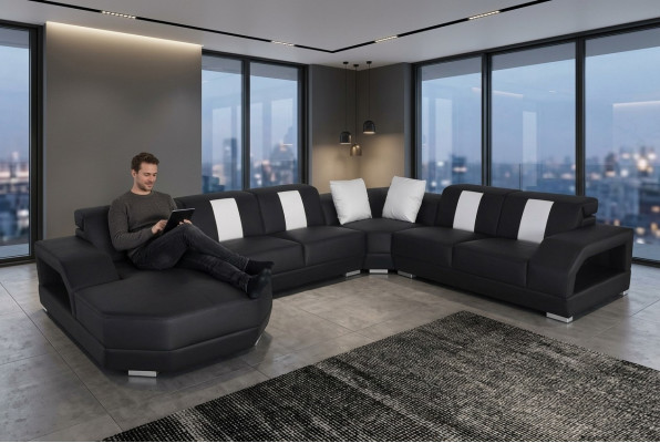 Lieder Sofa Canapé Wunnlandschaft Eck Garnitur Design Modern Canapé
