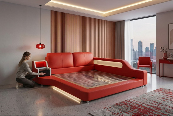 Doppel Luxus Design Liederbett Gepolsterte Better Modern Hotel Multifunktionell